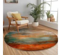 Colorful Alfombra Salon Redonda 120 cm, Alfombra Dormitorio con Estampado Vintage Textura De Madera, Lavable Lavadora País Francés Alfombras Comedor Antideslizante Tapete para Cocina Halls Balcón