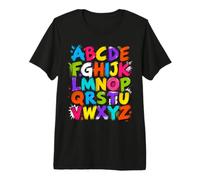 Colorful Alphabet ABC Teacher Classroom Letters Camiseta Premium
