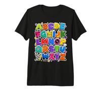 Colorful Alphabet ABC Teacher Classroom Letters Camiseta Premium