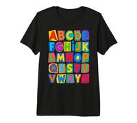 Colorful Alphabet ABC Teacher Classroom Letters Camiseta Premium