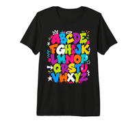 Colorful Alphabet ABC Teacher Classroom Letters Camiseta Premium