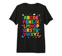 Colorful Alphabet ABC Teacher Classroom Letters Camiseta Premium