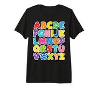 Colorful Alphabet ABC Teacher Classroom Letters Camiseta Premium