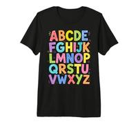 Colorful Alphabet ABC Teacher Classroom Letters Camiseta Premium