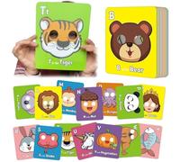 Colorful Alphabet Flash Cards with Animal Masks, Interactive Education Learning Card, Letter Recognition Learning Game For English Phrases