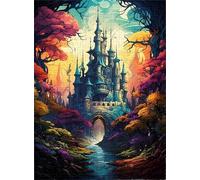 Colorful Anime Castless Carteles - Abstract Art Puzzle,Adults Juegos Educativos - Juguetes De Desafío Personalizados Gifts - Rompecabezass 1000 Piezas Zx182Aw