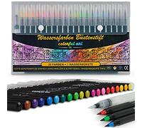 Colorful Art Co. Juego de rotuladores de acuarela para artistas, 20 colores, acuarela, con puntas de pincel suaves y flexibles, para colorear, dibujar, manualidades
