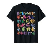 Colorful ASL Alphabet Animals Letters and Signs for Kids Camiseta