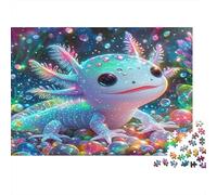 Colorful Axolotl Fantasy 100% Recycled Cardboard Cute Axolotl Art 1000Pc Puzzle Adults Unique Classic Educational Games Brainteasing 70x50cm/1000pcs