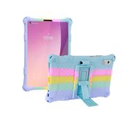 (Colorful Baby Blue, Multicolor) For Lenovo Tab M9 310FU Kickstand Tablet Silicone Case Retro Texture Anti-drop Tablet Cover - Colorf