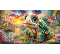 Colorful-Baby-Dinosaur-in-Vibrant-Jungle 1000 Piezas Puzzle Adultos Juego Familiar Desafiante Papel Reciclado para Adultos y niños de 12 años 38x52/1000pcs