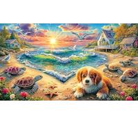 Colorful-Baby-Turtle-on-Rainbow-Beach Puzzle de 1000 Piezas Reciclado Juego Familiar Desafiante para relajación y decoración Mural Regalo 38x26/1000pcs