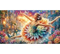 Colorful-Ballet-Dancer-in-Motion Puzzle de 1000 Piezas para Adultos Juego Educativo relajación Papel Reciclado Desafiante Regalo 70x50/1000pcs