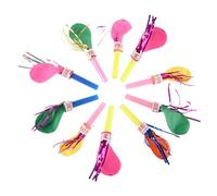 Colorful Balloon Whistle with Blower Kids Accessories New Years Whistles - Toalla de lino blanca (negro, talla única)