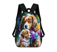 Colorful Balloons with Cute Puppies Mochilas Impresas En 3D Para Niños 17inch Mochilas De Moda Informales Para El Día A Día, Bolsas De Viaje, Mochilas Informales Para Exteriores Para Niños Y Niñas