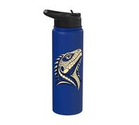 Colorful Bearded Dragon Face Reptile Animal Lover Stainless Steel Insulated Water Bottle