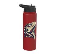 Colorful Bearded Dragon Face Reptile Animal Lover Stainless Steel Insulated Water Bottle