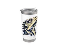 Colorful Bearded Dragon Face Reptile Animal Lover Vaso térmico de acero inoxidable de doble pared