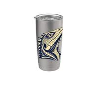 Colorful Bearded Dragon Face Reptile Animal Lover Vaso térmico de acero inoxidable de doble pared