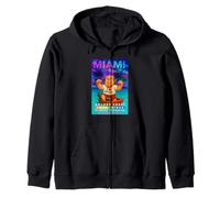 Colorful Benjamin Franklin Miami Florida Waves Rider Cartoon Sudadera con Capucha