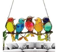 Colorful Bird Sun Catcher - 2D Acrylic Shatterproof 19.5x11x0.3cm, Wall Ornament | Indoor Outdoor Window Yard Tree Holiday Party Bedroom Living Room Balcony Decorative Pendant Hanging Accent