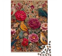 Colorful Birds and Flowers Puzzle De 1000 Piezas Rompecabezas para Adultos Rompecabezas 1000 Piezas para Adultos para Amantes O Amigos Rompecabezas Imposable 38x26cm/1000pcs