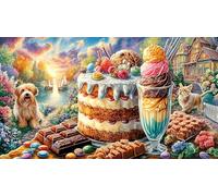 Colorful-Birthday-Cake-with-Flowers-and-Balloons Puzzle para Adultos 1000 Piezas Decoración Mural Hermosa Papel Reciclado Juego Educativo Regalo 38x26/1000pcs