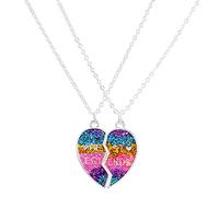 COLORFUL BLING 2 unids/set Best Friends Broken Heart Puzzle Rainbow Koala Colgante Collar Best Friends Forever BFF Joyería de amistad para mujeres y niñas adolescentes, Metal resina, Resina