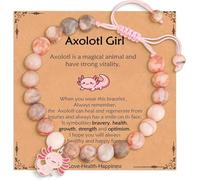 COLORFUL BLING Axolotl - Pulseras ajustables para mujer, pulsera de cuentas para amistad y regalo de cumpleaños, bonita joyería para mujer, talla única, Piedra, No es una piedra preciosa