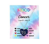 COLORFUL BLING Colgante que cambia de color con sensor de temperatura, 12 constelaciones, collar del zodiaco, astrología, horóscopo con tarjeta de mensaje para mujeres, regalos de cumpleaños, Metal, Aleación.