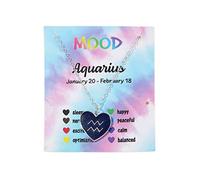 COLORFUL BLING Colgante que cambia de color con sensor de temperatura, 12 constelaciones, collar del zodiaco, astrología, horóscopo con tarjeta de mensaje para mujeres, regalos de cumpleaños, Metal, Aleación.