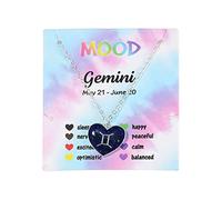 COLORFUL BLING Colgante que cambia de color con sensor de temperatura, 12 constelaciones, collar del zodiaco, astrología, horóscopo con tarjeta de mensaje para mujeres, regalos de cumpleaños, Metal, Aleación.