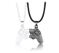 COLORFUL BLING Juego de collares con colgante de pareja magnético para juego con controlador de juego de amistad, mejor amigo para él y ella Street Hiphop Jewelry, Metal Metal Magnético, Aleación.