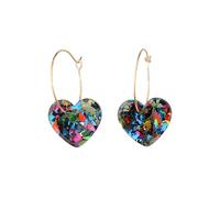 COLORFUL BLING Pendientes colgantes brillantes para mujer, con forma de amor, para el día de San Valentín, boda, Navidad, día de la madre, regalo para mujer, bonitos accesorios de vacaciones, talla