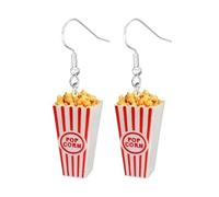 COLORFUL BLING Pendientes colgantes de imitación de comida para mujer, camarones fritos, donuts, queso, palomitas de maíz, sushi, acrílico, bonitos y divertidos, regalo para mujeres y amigas, talla