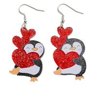 COLORFUL BLING Pendientes de gota de corazón para mujer, acrílico, corazón, gato, pingüino, mariquita, día de San Valentín, boda, Navidad, día de la madre, regalo para mujer, bonitos accesorios de