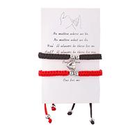 COLORFUL BLING Pulseras de atracción mutua a juego para parejas de larga distancia para él y para ella, ajustable, trenzada, 8 infinitos, amor, corazón, amistad, joyería, 60-85mm (2.36-3.35 inches