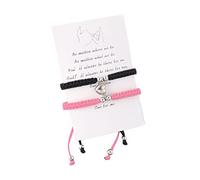 COLORFUL BLING Pulseras de atracción mutua a juego para parejas de larga distancia para él y para ella, ajustable, trenzada, 8 infinitos, amor, corazón, amistad, joyería, 60-85mm (2.36”-3.35”), Metal
