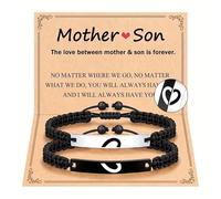 COLORFUL BLING Pulseras de corazón a juego para papá, hija, madre e hijo, pulsera de cuerda trenzada para mujeres, hombres, día de la madre, día del padre, Navidad, regalos de cumpleaños, One Size