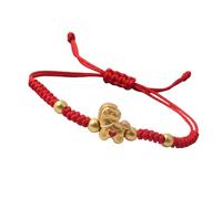 COLORFUL BLING Pulseras de cuerda roja de caballo de oro para mujer, diseño de caballo del zodiaco chino del 12, amuleto de la suerte, FengShui, regalo de joyería de Año Nuevo para mujeres, hombres