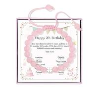 COLORFUL BLING Regalos de cumpleaños para niñas, pulseras con dije de trébol de cuatro hojas, pulsera de piedra natural de buena suerte para hija, nieta, sobrina, séptimo, One Size, Acero aleado, Sin