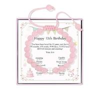 COLORFUL BLING Regalos de cumpleaños para niñas, pulseras con dije de trébol de cuatro hojas, pulsera de piedra natural de buena suerte para hija, nieta, sobrina, séptimo, One Size, Acero aleado, Sin