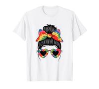 Colorful Bow Heart Glasses Hair Vibes Style Camiseta