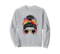 Colorful Bow Heart Glasses Hair Vibes Style Sudadera