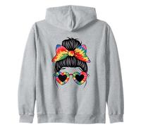 Colorful Bow Heart Glasses Hair Vibes Style Sudadera con Capucha