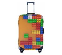 Colorful Building Blocks A - Fundas de equipaje de viaje - Fundas elásticas para maletas protectoras para equipaje de 18 a 32 pulgadas, Negro -, X-large