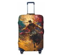 Colorful Bull Western Man - Fundas elásticas para equipaje de viaje, 45,7 a 81,3 cm, Black, S