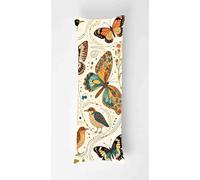 Colorful Butterflies Body Pillow Case Cover 35x100cm, Long Backrest Cushion Pillow Protector with Zipper, Decorative Bedding Pillowcase, Soft Body Pillow Cover for Couch Bedroom Birds