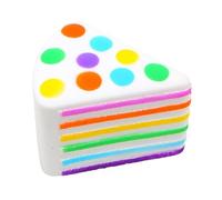 Colorful Cake Puzzle - Rainbow Squeeze Relief Toy, 4 Inch Foam Layer Bounce, Soft Elastic Grip Comfort, Game Sensory Relaxation Accessory, Stress Toys for Home Office Classroom