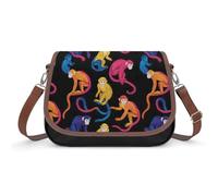 Colorful Capuchin Monkeys - Bolso cruzado para mujer con correa ajustable